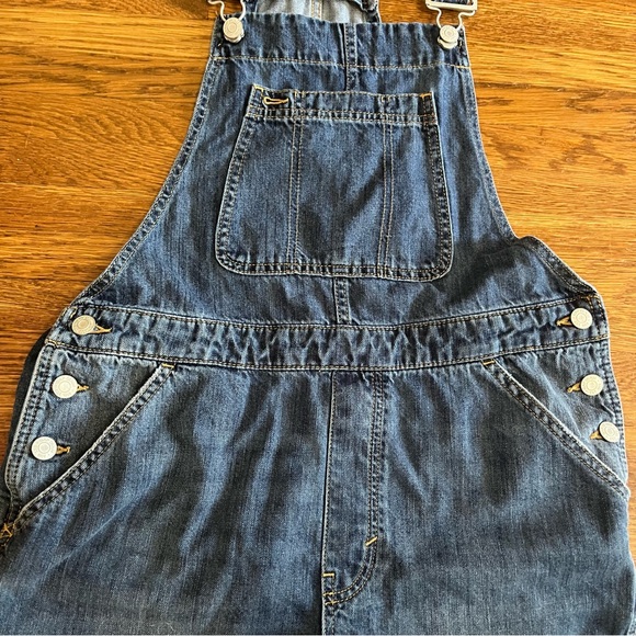 Gap womens shortalls S medium blue distressed grunge - Picture 2 of 8